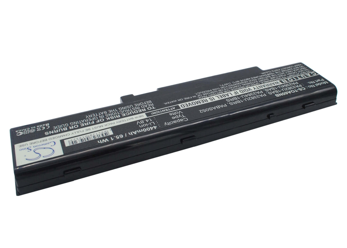 Black Battery For Toshiba Dynabook Ax/2, Satellite A60-sp159, Satellite A65 Series 14.8v, 4400mah - 65.12wh Notebook, Laptop Cameron Sino Technology Limited   