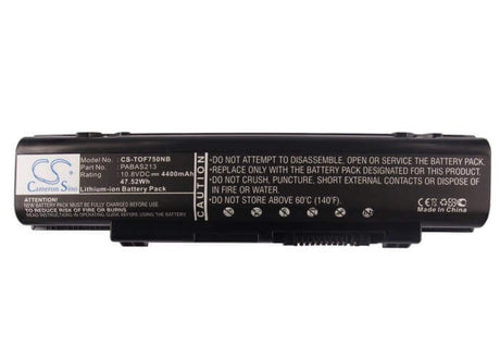 Black Battery For Toshiba Dynabook Qosmio T750, Dynabook Qosmio T750/t8b 10.8v, 4400mah - 47.52wh Notebook, Laptop Cameron Sino Technology Limited   