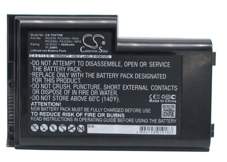 Black Battery For Toshiba Dynabook V7, Satellite Pro 6300, Satellite Pro M10 10.8v, 6600mah - 71.28wh Notebook, Laptop Cameron Sino Technology Limited (Suspended)