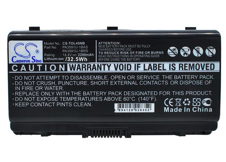Black Battery For Toshiba Equium L40-10u, Equium L40-14i, Equium L40-156 14.4v, 2200mah - 31.68wh Batteries for Electronics Cameron Sino Technology Limited (Suspended)