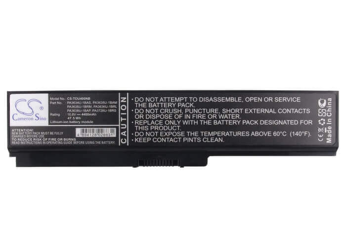 Black Battery For Toshiba Equium U400-124, Equium U400-145, Equium U400-146 10.8v, 4400mah - 47.52wh Notebook, Laptop Cameron Sino Technology Limited (Suspended)   