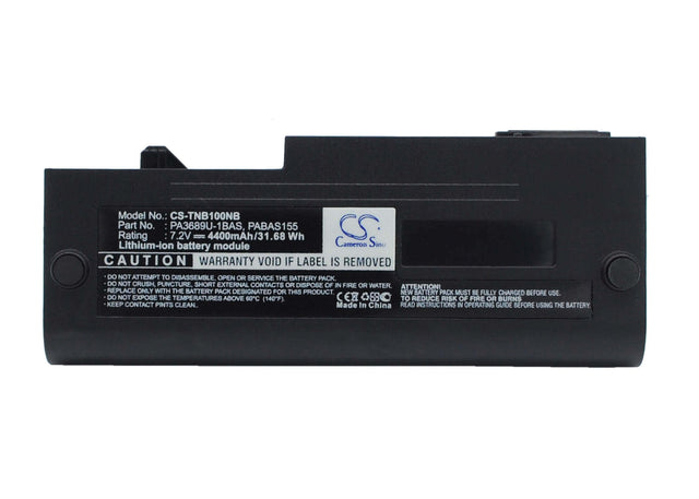 Black Battery For Toshiba Netbook Nb100, Netbook Nb100-01g, Netbook Nb100-111 7.2v, 4400mah - 31.68wh Notebook, Laptop Cameron Sino Technology Limited   