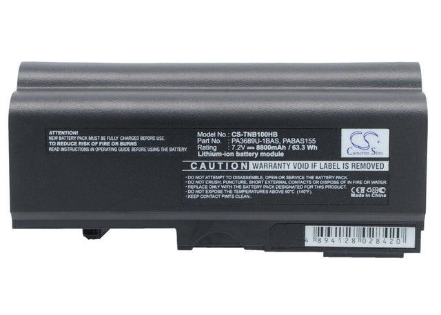 Black Battery For Toshiba Netbook Nb100, Netbook Nb100-01g, Netbook Nb100-111 7.2v, 8800mah - 63.36wh Notebook, Laptop Cameron Sino Technology Limited   