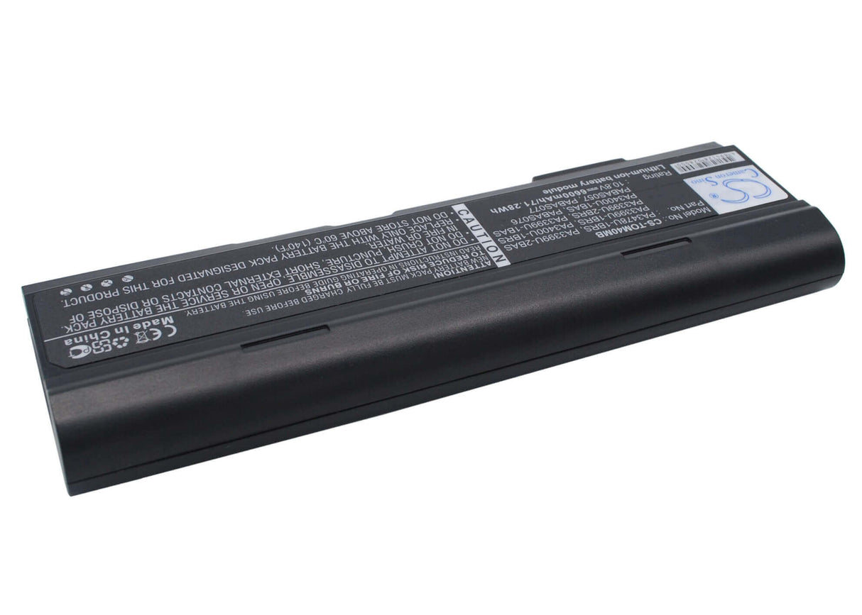 Black Battery For Toshiba Satellite A80-116, Satellite M40-307, Tecra A3-188 10.8v, 6600mah - 71.28wh Notebook, Laptop Cameron Sino Technology Limited   