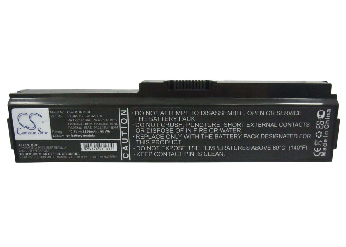 Black Battery For Toshiba Satellite L312, Portege M800-113, Portege M808 10.8v, 8800mah - 95.04wh Notebook, Laptop Cameron Sino Technology Limited (Suspended)   