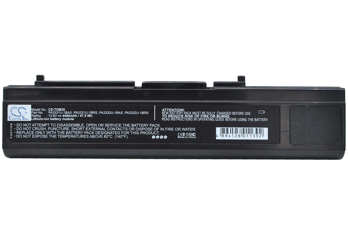 Black Battery For Toshiba Satellite M30-s3501, Satellite M30-241, Satellite M30-s309 10.8v, 4400mah - 47.52wh Notebook, Laptop Cameron Sino Technology Limited (Suspended)   