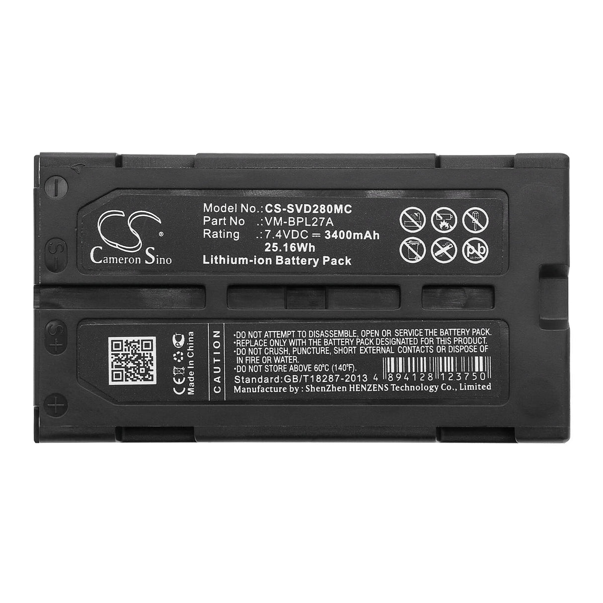 Camera Battery For Hitachi, Vm-645la, Vm-945la 7.4v, 3400mah - 25.16wh Camera Cameron Sino Technology Limited (Camera)