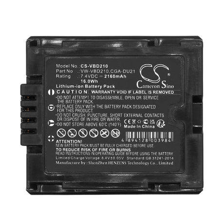 Camera Battery For Panasonic Nv-gs100k, Nv-gs11, Nv-gs120k, Nv-gs17ef-s, 7.4v, 2160mah - 15.98wh Camera Cameron Sino Technology Limited (Camera)