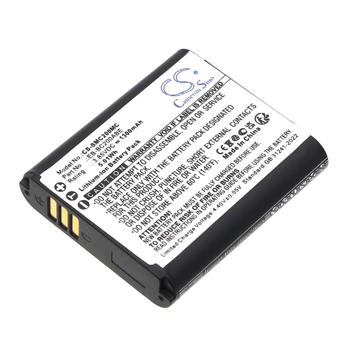 Camera Battery For Samsung, Gear 360, Sm-c200 3.85v, 1100mah - 4.24wh Camera Cameron Sino Technology Limited (Camera)