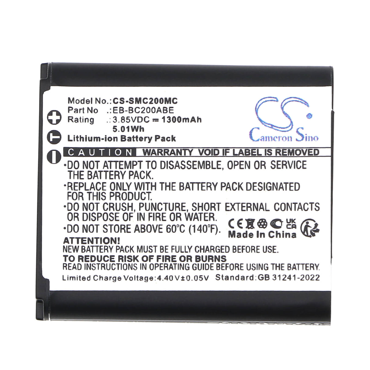 Camera Battery For Samsung, Gear 360, Sm-c200 3.85v, 1100mah - 4.24wh Camera Cameron Sino Technology Limited (Camera)