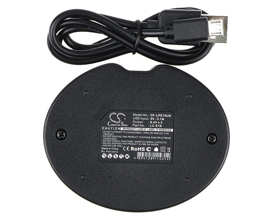 Charger for Canon LPE-10 replaces the LC-E10, LC-E10C & LC-E10E Battery Charger Cameron Sino Technology Limited