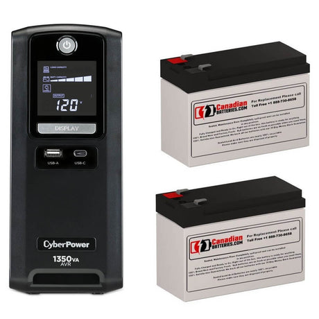 CyberPower 1350AVR battery replacement, 2 X 12v, 9ah - 108wh UPS Batteries CB Range