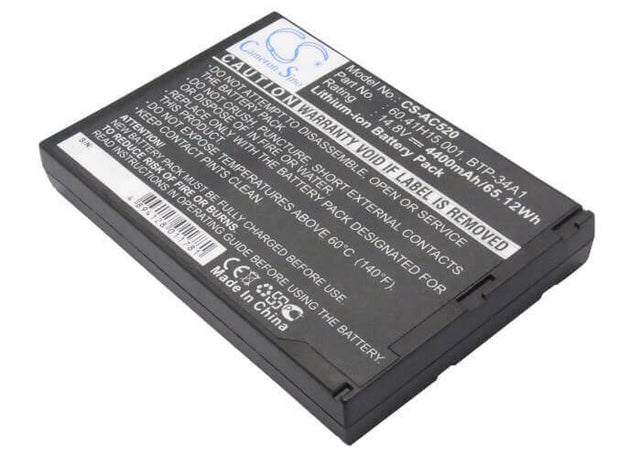 Dark Grey Battery For Acer Travelmate 520, Travelmate 520it, Travelmate 521 14.8v, 4400mah - 65.12wh Batteries for Electronics Cameron Sino Technology Limited (Suspended)   