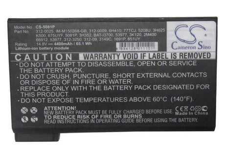 Dark Grey Battery For Dell Precision M40, Precision Workstation M50, Latitude Cp 14.8v, 4400mah - 65.12wh Notebook, Laptop Cameron Sino Technology Limited   