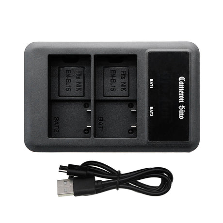 EN-EL15, EN-EL15A Dual Charger Fits Nikon 1 V1, Coolpix D7000 Camera Charger Cameron Sino Technology Limited (Camera)