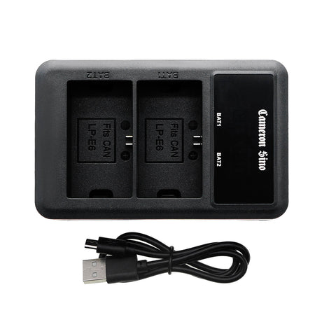 Dual Charger To Charge Canon Lp-e6, Lp-e6n, Lc-e6, Lc-e6e Camera Charger Cameron Sino Technology Limited (Camera)