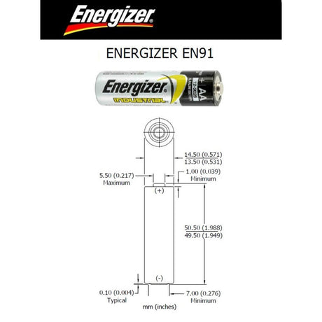 Energizer Aa Industrial En91 Alkaline Battery 1.5v Lr06 Other Energizer