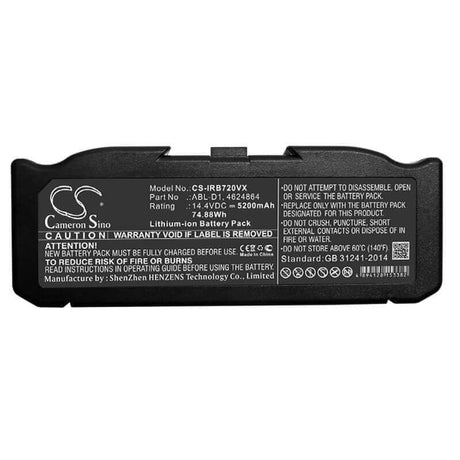 Extended vacuum battery For Irobot Roomba E5 I7 Roomba I7 I7+ 14.4v, 5200mah - 74.88wh Vacuum Cameron Sino Technology Limited   