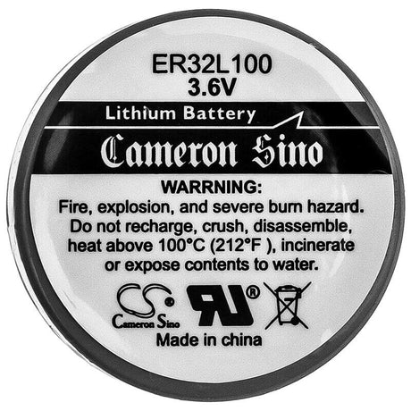 Generic Primary Lithium Cell Battery, Li-socl2ER32L100, 1/10D, Voltage: 3.6v Nominal Capacity: 1ah ER32L100 Cameron Sino Technology Limited