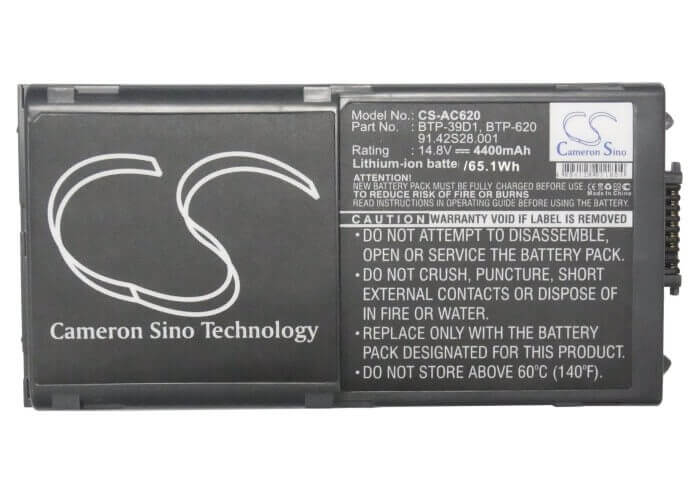 Grey Battery For Acer Travelmate 620, Travelmate 630, Travelmate 632 14.8v, 4400mah - 65.12wh Notebook, Laptop Cameron Sino Technology Limited (Suspended)