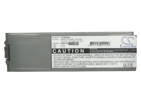 Grey Battery For Dell Inspiron 8500, Inspiron 8600, Latitude D800 11.4v, 6600mah - 75.24wh Batteries for Electronics Cameron Sino Technology Limited (Suspended)   