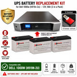 Dell 1000W H919N-2U UPS Battery Replacement 12V 9Ah 3 Pack UPS Batteries CB Range