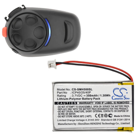 Headset Battery For Sena, Smh-5, 3.7v, 350mah - 1.30wh Wireless Headset Cameron Sino Technology Limited