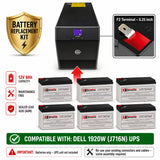 Dell 1920W J716N UPS Replacement Battery 12V 9Ah AGM 6 Pack UPS Batteries CB Range