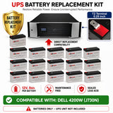 Dell 4200W J730N UPS Replacement Battery Kit 12V 9Ah 16 Pack UPS Batteries CB Range