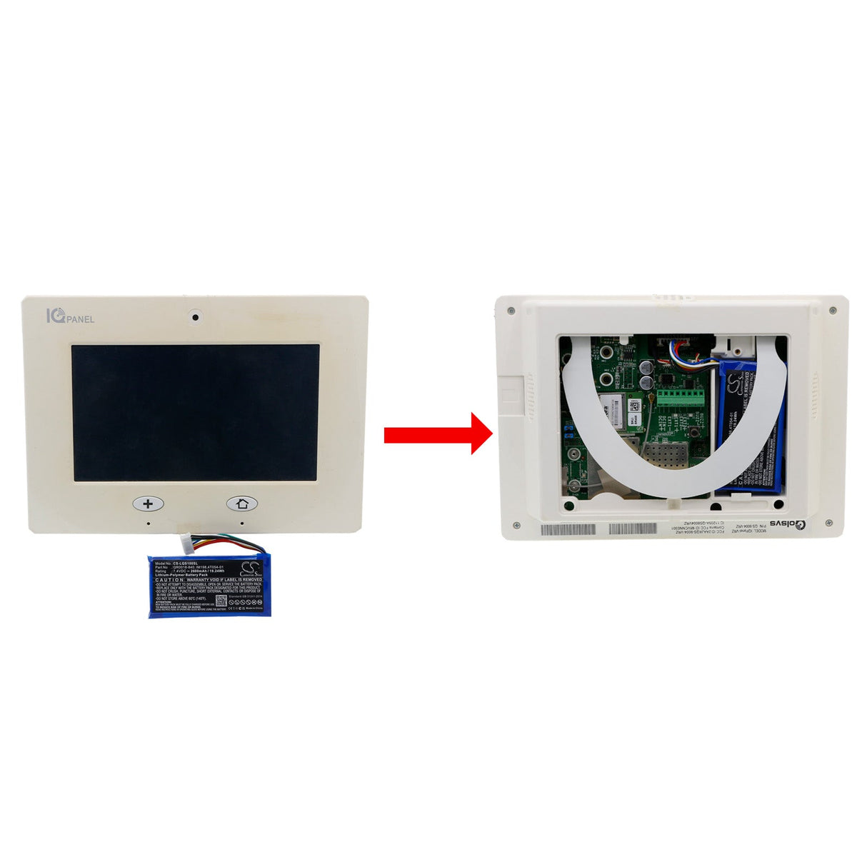 Li-Polymer, Alarm Battery For Qolsys, Iq Panel 7.4v, 2600mah - 19.24wh Alarm System Cameron Sino Technology Limited