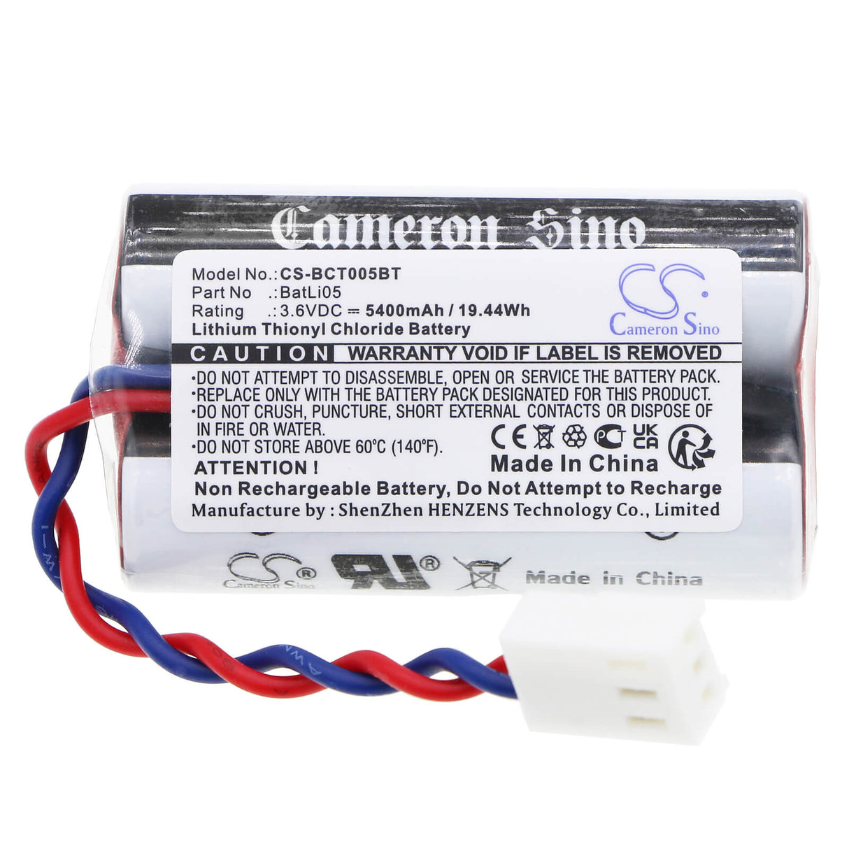 Li-SOCl2, Alarm Battery For Daitem, Balli05, Merlin Gerin, Dsf, Sit, Activ System 3.7v, 1600mah - 5.92wh Alarm System Cameron Sino Technology Limited
