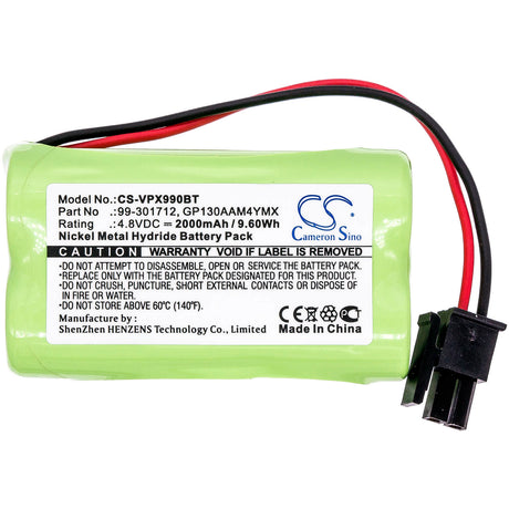 Ni-MH, Alarm Battery For Visonic, Powermaster 10, Powermax Express 4.8v, 2000mah - 9.60wh Alarm System Cameron Sino Technology Limited
