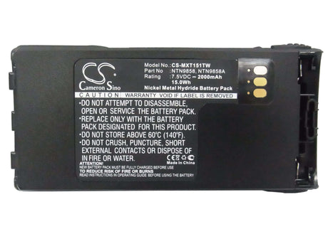 Impres 7.5V, Ni-MH, 2000mAh, Two-Way Radio battery fits Motorola, Hnn9815, Mt1500, Nt1500, 15Wh Two-Way Radio Cameron Sino Technology Limited