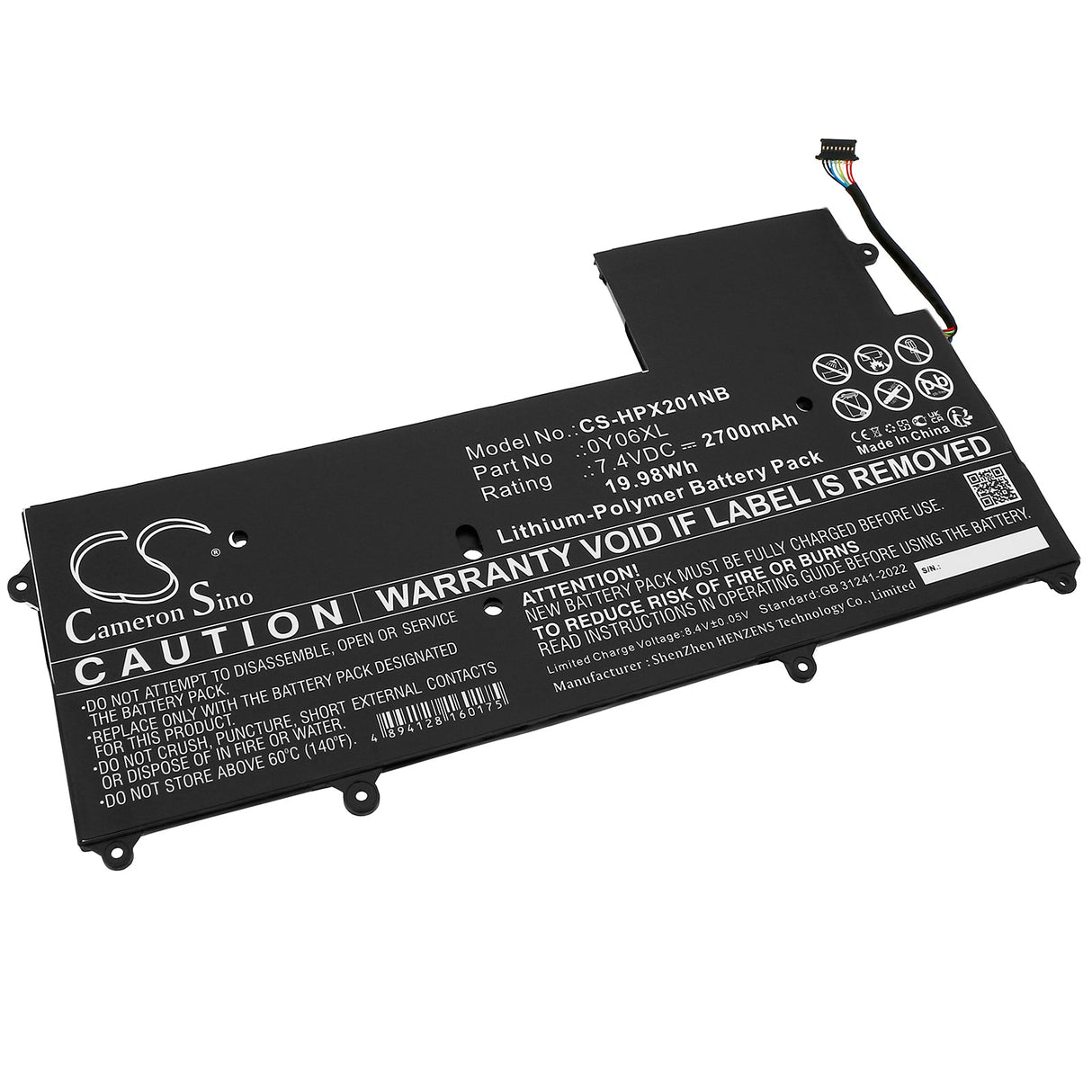 Notebook Battery For Hp, Elite X2 1011 G1 4g, Elite X2 1011 G1(j8w02av), 7.4v, 2800mah - 20.72wh Notebook, Laptop Cameron Sino Technology Limited