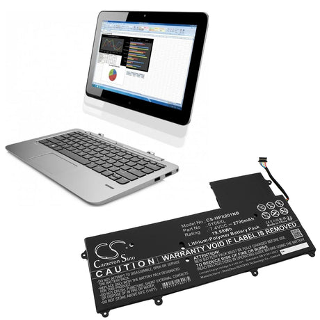 Notebook Battery For Hp, Elite X2 1011 G1 4g, Elite X2 1011 G1(j8w02av), 7.4v, 2800mah - 20.72wh Notebook, Laptop Cameron Sino Technology Limited