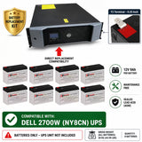 Dell 2700W NY8CN UPS Replacement Battery Kit 8 Pack 12V 9Ah AGM UPS Batteries CB Range
