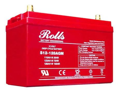 Rolls S12-128AGM AGM VRLA Deep Cycle Battery – 12V 115Ah (128Ah @ 100Hr) Sealed Lead Acid (Special) Rolls Battery Engineering