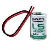 Saft Ls14250 1/2 Aa 1200mah Lithium Battery With 3-inch Fly Leads Saft Batteries Saft Lithium Batteries   