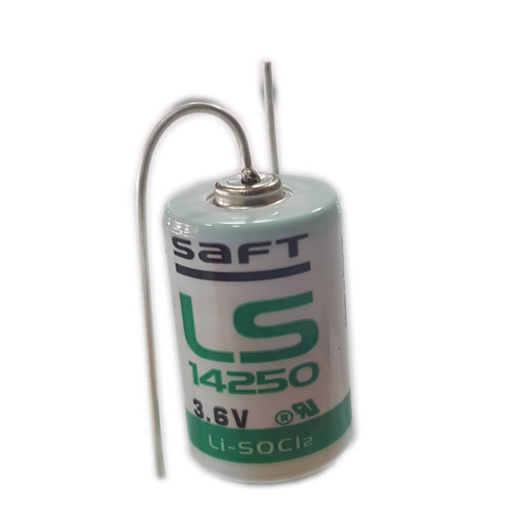 Saft Ls14250 1/2 Aa 1200mah Lithium Battery With Axial Leads Saft Batteries Saft Lithium Batteries   
