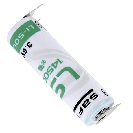 Saft Ls14500 Aa Lithium Battery 3.6v 2600mah With Dual Negative Pins & Single Positive Pin Saft Batteries Saft Lithium Batteries   