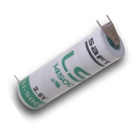 Saft Ls14500 Aa Lithium Battery 3.6v 2600mah With Dual Positive Pins & Single Negative Pin Saft Batteries Saft Lithium Batteries   