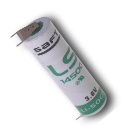 Saft Ls14500 Aa Lithium Battery 3.6v 2600mah With Dual Positive Pins & Single Negative Pin Saft Batteries Saft Lithium Batteries   