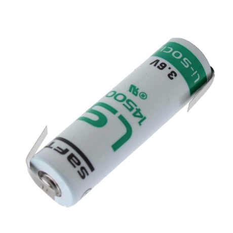 Saft Ls14500-stsz Aa 3.6v 2600mah Lithium Battery With Reverse/z Solder Tabs Saft Batteries Saft Lithium Batteries   
