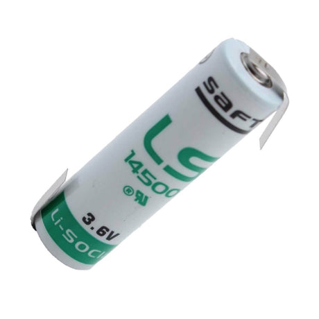 Saft Ls14500-stsz Aa 3.6v 2600mah Lithium Battery With Reverse/z Solder Tabs Saft Batteries Saft Lithium Batteries   