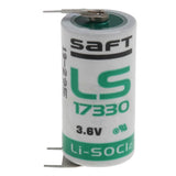 Saft Ls17330 2/3 A 3.6v 2100mah Lithium Battery With Pc Pins - Single Positive & Dual Negative Terminals Saft Batteries Saft Lithium Batteries   