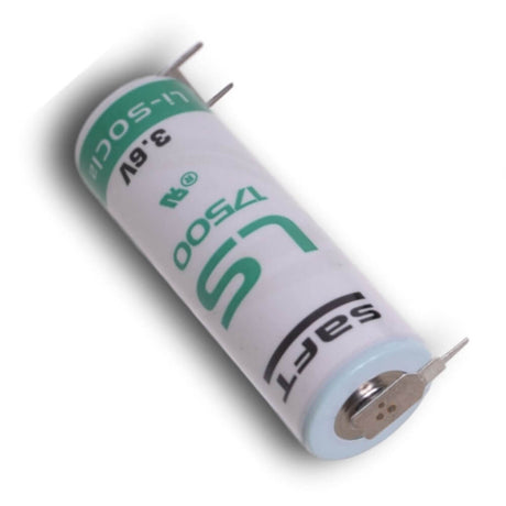 Saft Ls17500 A-size 3.6v 3600mah Battery With Triple Pc Pins, 1 Positive & 2 Negative Saft Batteries Saft Lithium Batteries   