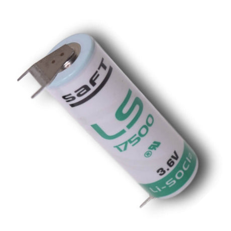 Saft Ls17500, A Size Battery 3.6v, 3600mah With Pc Pins Dual Positive Terminal & Single Negative Terminal Saft Batteries Saft Lithium Batteries   