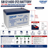 Chilwee 6-DZM-12 Replacement Battery 12V 14Ah AGM SB12140D Sealed Lead Acid CB Generic