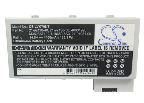 Silver Battery For Fic A3, A360, A380 14.8v, 4400mah - 65.12wh Notebook, Laptop Cameron Sino Technology Limited (Suspended)   