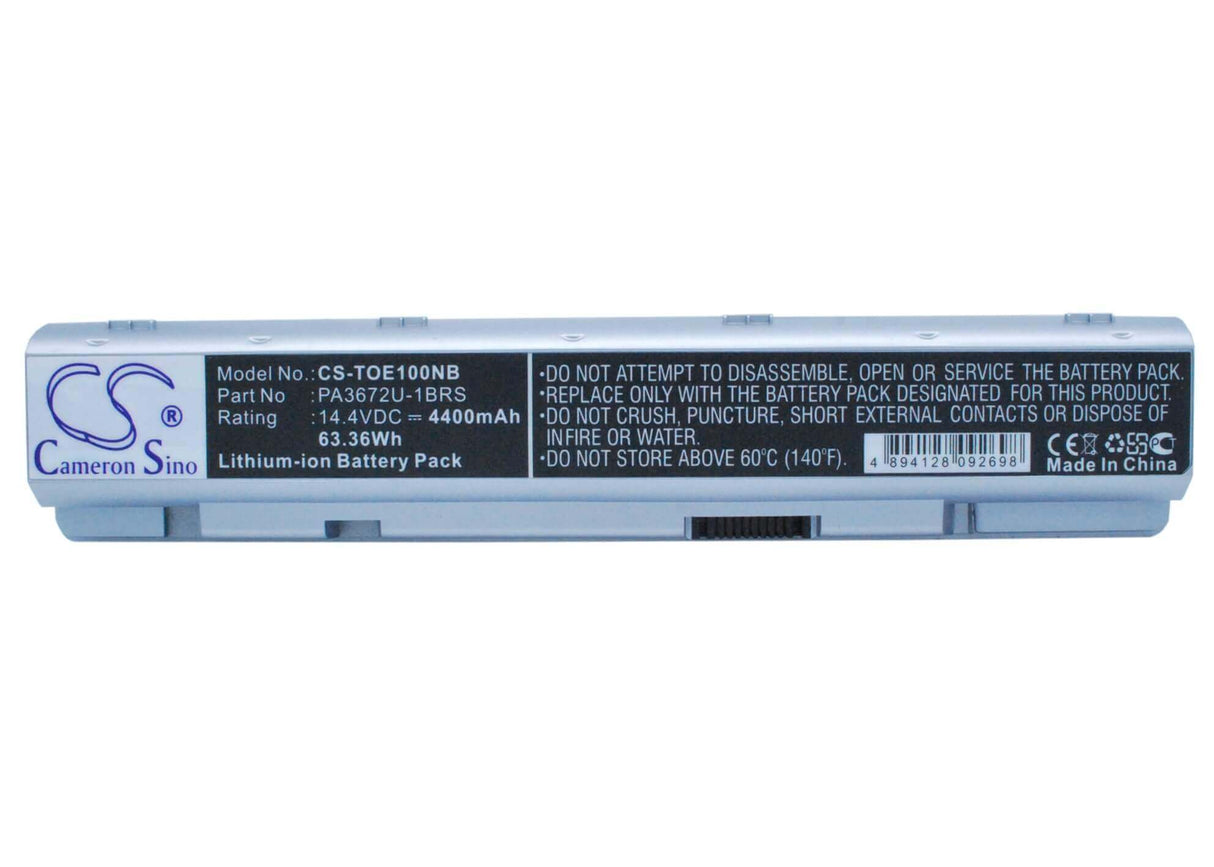 Silver Battery For Toshiba Satellite E100, Satellite E105, Satellite E105-s1402 14.4v, 4400mah - 63.36wh Notebook, Laptop Cameron Sino Technology Limited   